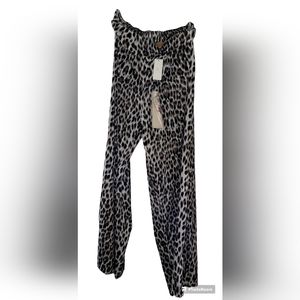 R Cinco Ranch Wide Leg Palazzo Pants, Leopard,  100%Polyester